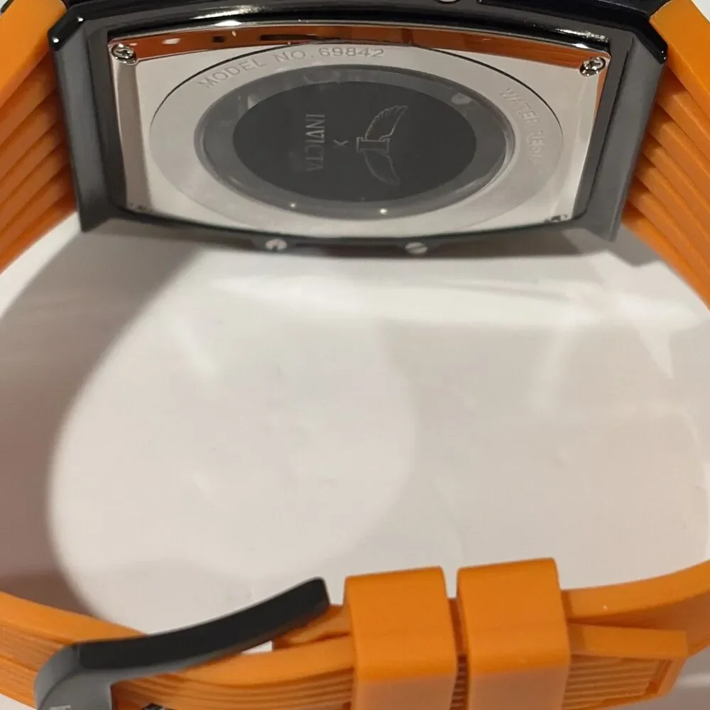 Invicta S1 Rally I Mens WATCH Black Skeleton Dial Orange Silicon Quartz69842 New